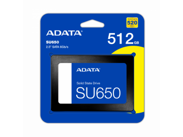 Ổ cứng SSD ADATA SU650 512GB 2.5inch SATA3 (520MBs/ 450MBs) - ASU650SS-512GT-R - BH 3 Năm