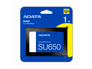 Ổ cứng SSD ADATA SU650 1TB 2.5inch SATA3 (520MBs/ 450MBs) - ASU650SS-1TT-R - BH 3 Năm
